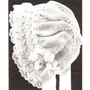 : Vintage Crochet PATTERN to make   Antique Fancy Baby Cap Hat Bonnet 