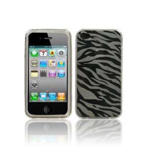  iPhone 4 (Verizon) TPU Flexi Graphic Skin   Clear Zebra 