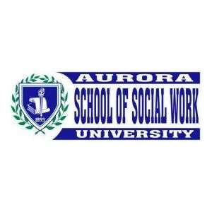  DECAL B SCHOOL OF SOCIAL WORK AURORA WITH SEAL   9.3 x 3 