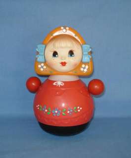 VINTAGE OLD RUSSIAN Plastic RoLy PoLy GIRL DOLL   USSR  