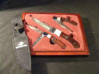   WINCHESTER LIMITED EDITION 3 PIECE KNIFE SET IN WOODEN BOX,2008  
