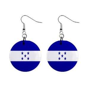 Honduras Flag Button Earrings