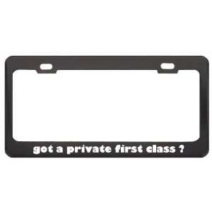 Private First Class ? Military Army Navy Marines Black Metal License 