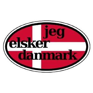  Jeg Elsker Danmark   I love Denmark   in Danish Flag Car 