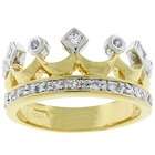 Goodin Two Tone Crown Fashion Cubic Zirconia Ring   Size 6