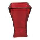 Accents & Occasions Glass Ruby Red Flared Square Vase, 9 Inch