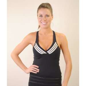 Silver Three Stripes Workout Tank by Gloss Army  Sports 