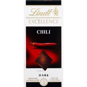 Lindt Excellence Chili Chocolate Bar, 3.5 Ounce Bars (Pack of 12 