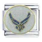 Pugster Air Force Symbol Flag Italian Charm Bracelet Bracelet Link