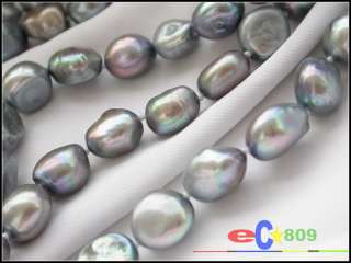 3ROW 13MM GRAY BAROQUE FRESHWATER PEARL NECKLACE  
