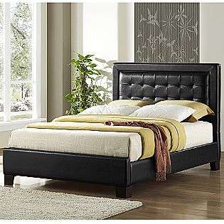 Dark Brown Faux Lether Tufted Full Bed  Oxford Creek For the Home 