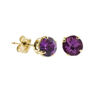   brilliant round cut amethyst gemstone studs they are made from solid