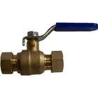 Aviditi 11093 1/2 Inch Ball Valve with Compression Ends, Brass, 10 