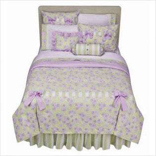 Bacati Flower Basket Comforter Set in Lilac / Green (Set of 2)   Size 