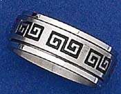 Spinning Stainless Steel Ring Greek Key Size 7 15  