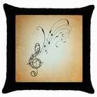   Black of Vintage Flourished Treble Clef with Music Notes (Piano Keys