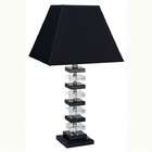 Ore International 31133 26 Solid Crystal Table Lamp   Black & Clear