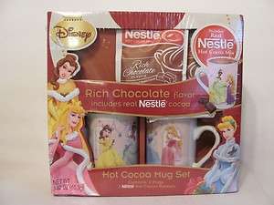 Disney Nestle Princess (2) Mug (2) Hot Cocoa Set New in Pack  