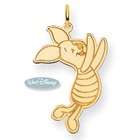 Disney Heart Charms Disneys Piglet Jewelry   Large Gold plated 
