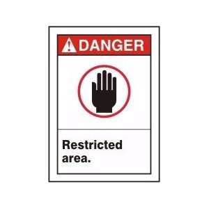  DANGER RESTRICTED AREA (W/GRAPHIC) Sign   14 x 10 Dura 