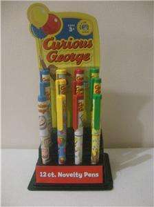 12 CURIOUS GEORGE NOVELTY PENS NEW blue ink  