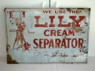   LILY CREAM SEPARATOR Advertising SIGN, International Harvester  