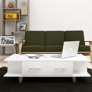  Claire Coffee Table in Matte White: Furniture & Decor