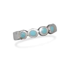 Toe Ring with Simulated Turquoise 