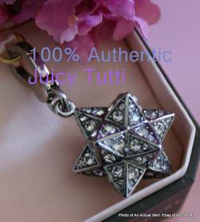 Juicy Couture Silver Pave 3D Moroccan Star Charm RARE  