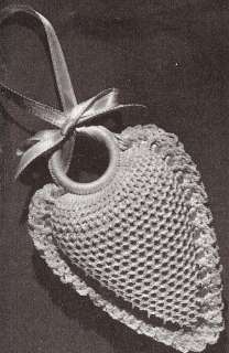 Vintage Crochet PATTERN Heart Sachet Pin Cushion Favor  