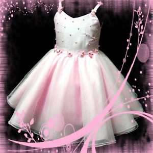 NT P875 US11 Pinks Christmas Wedding Party Flowers Girls Dress SZ 2 3 