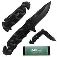 Whetstone 4.75 inch Black Tactical Rescue Knife   Aluminum Handle at 