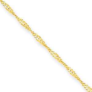  14k Yellow Gold 16 inch 1.35 mm Singapore Choker Necklace 