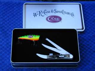 CASE XX STAG MED TOOTHPICK FISHING KNIFE LURE TIN SET  