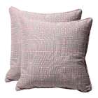    Decorative Grey/ Coral Geometric Square Toss Pillows (Set of 2