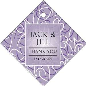 Wedding Favors Violet Heart Pattern Diamond Shaped Personalized Thank 