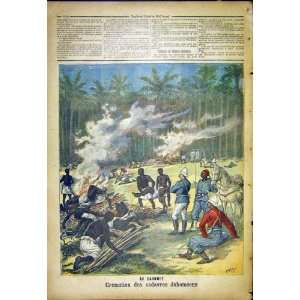  Dahomey Cremation Soldiers War French Print 1892