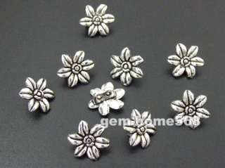 200 Tibetan Silver 2 Hole Flower Spacers Beads  