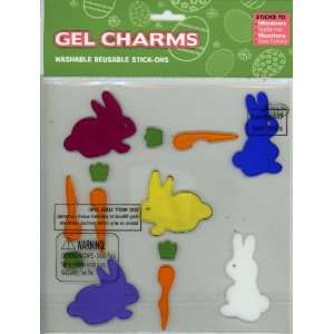   Rabbits & Carrots Gel Window Clings Charms Stick ons