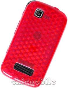 Charger + Screen +RED Case Cover NET 10 MOTOROLA EX124G  