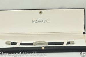 Movado Stainless Steel & Leather Fashion Bracelet  