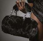 Free ship Genuine Real mink fur pelt bag handbag Black Brown 008