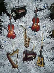 Christmas Music Instruments & Piano Ornament Set #944  