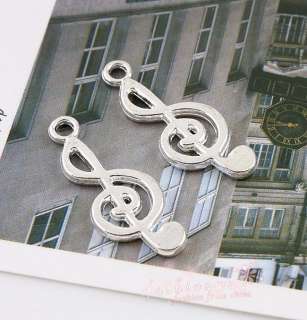 Lot 100pc Stylish Silver Plated Music Note Charms1  