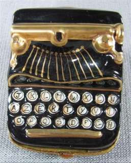 Rochard Limoges France Typewriter Hand Painted Trinket Box  
