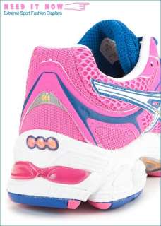 ASICS Womens GEL CUNIMBUS 13 Running Shoes Neon Pink, White, Mazarine 
