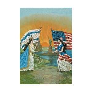  Jewish and American Friendship 28x42 Giclee on Canvas 