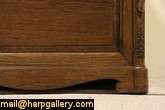 Oak Grapevine Carved Executive Vintage Desk  