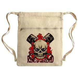  Messenger Bag Sack Pack Khaki King of the Road Skull 