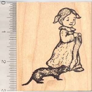  Ferret with Childs Stocking Rubber Stamp: Arts, Crafts 
